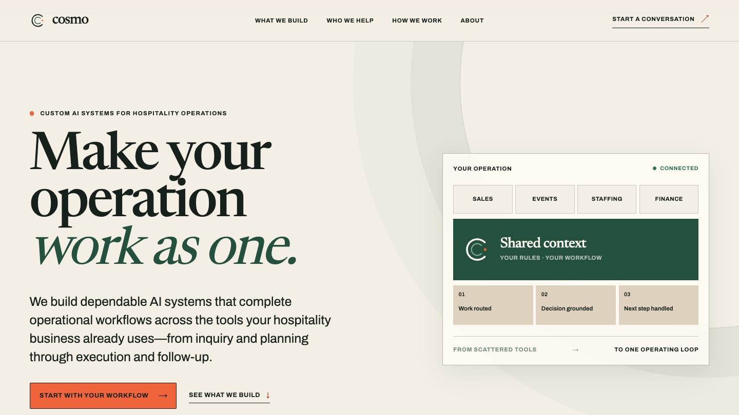 Cosmo marketing homepage